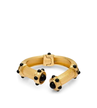 Brazalete de latón y cabujones de cristal