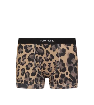 Calzoncillos bóxer de algodón con estampado de leopardo