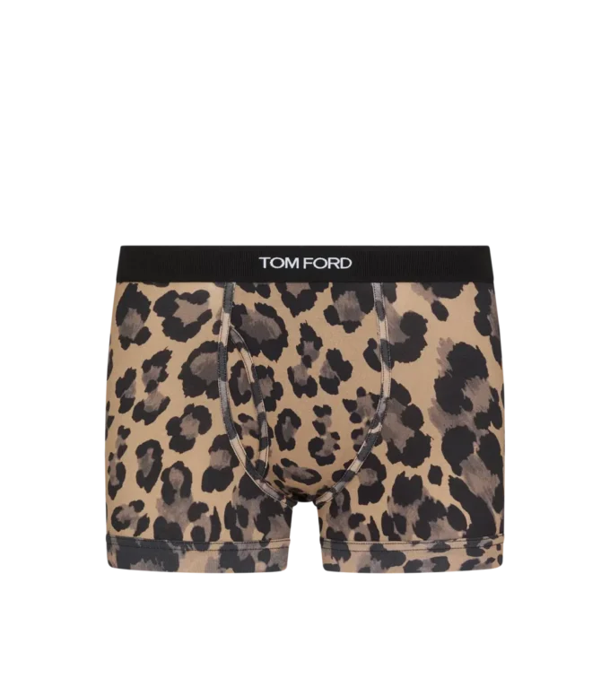 Calzoncillos bóxer de algodón con estampado de leopardo