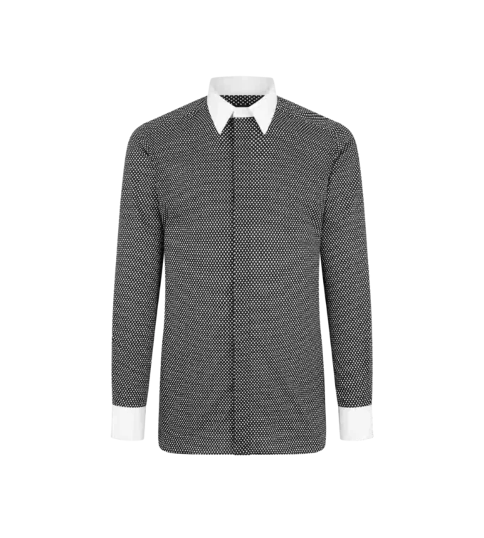 Camisa clásica de algodón con estampado de diamantes Camisa clásica de algodón con estampado de diamantes