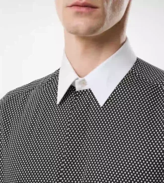 Camisa clásica de algodón con estampado de diamantes