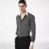 Camisa clásica de algodón con estampado de diamantes Camisa clásica de algodón con estampado de diamantes