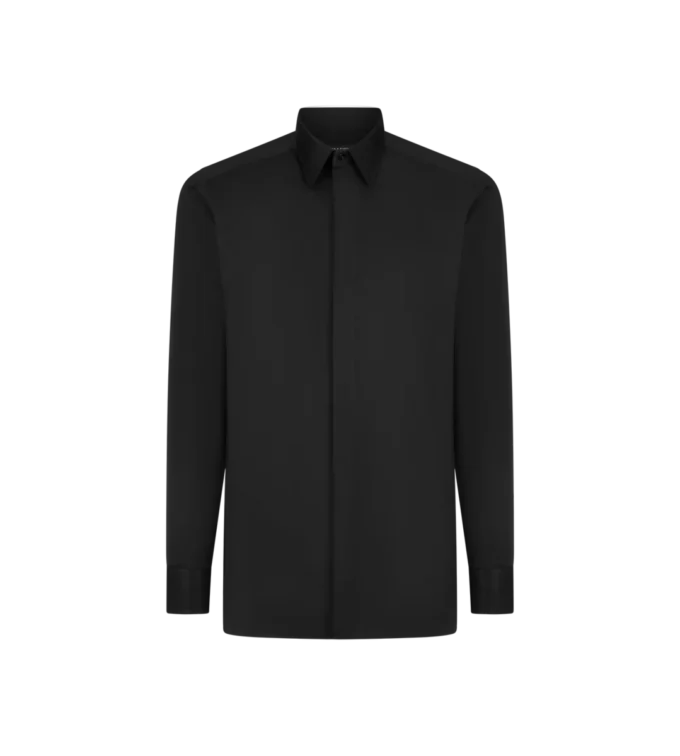 Camisa clásica de algodón y seda Camisa clásica de algodón y seda