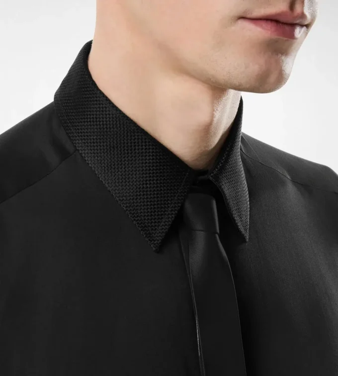 Camisa clásica de algodón y seda Camisa clásica de algodón y seda