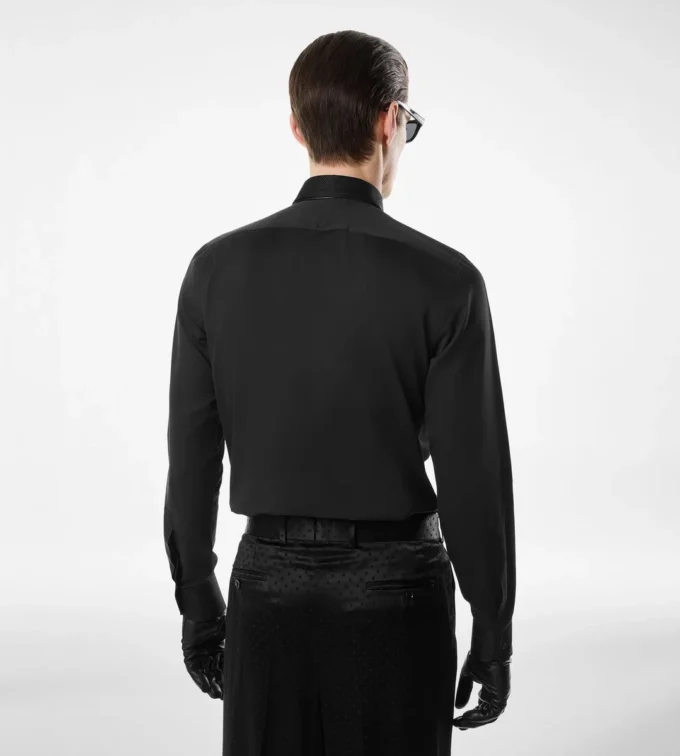 Camisa clásica de algodón y seda Camisa clásica de algodón y seda