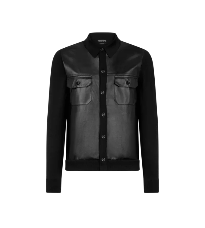 Camisa con parte delantera de piel Camisa con parte delantera de piel