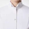 Camisa corta de popelín de mezcla de algodón y seda Camisa corta de popelín de mezcla de algodón y seda