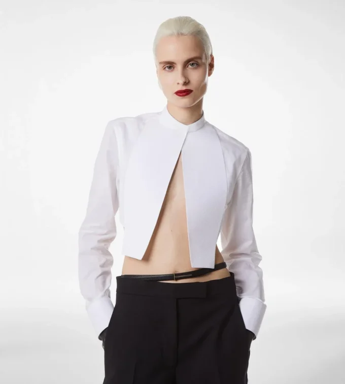 Camisa corta de voile de algodón