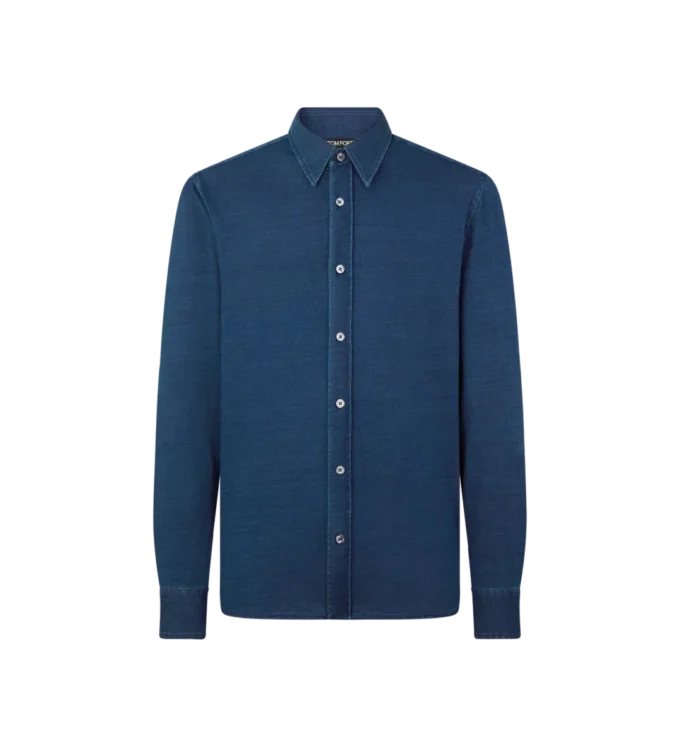 Camisa de algodón índigo Camisa de algodón índigo