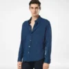 Camisa de algodón índigo Camisa de algodón índigo