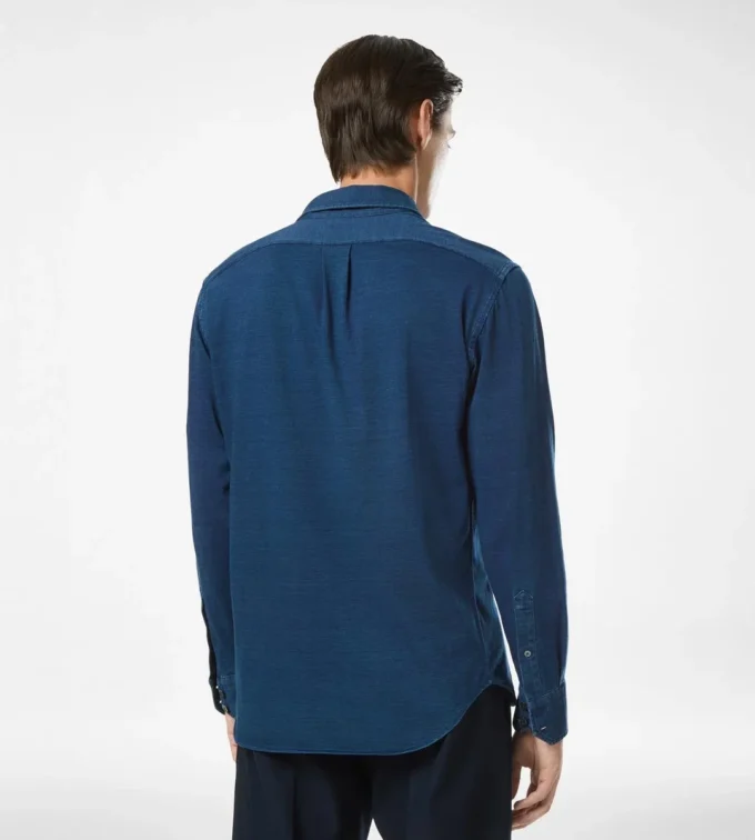 Camisa de algodón índigo Camisa de algodón índigo