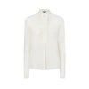 Camisa de crepé de seda con detalles plisados