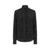 Camisa de crepé de seda con lunares y plastrón plisado Camisa de crepé de seda con lunares y plastrón plisado