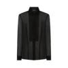 Camisa de gasa de seda con plastrón
