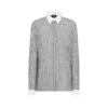 Camisa de seda a rayas con detalles en contraste Camisa de seda a rayas con detalles en contraste