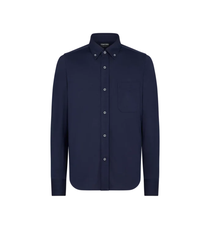 Camisa de seda y algodón con botones Camisa de seda y algodón con botones
