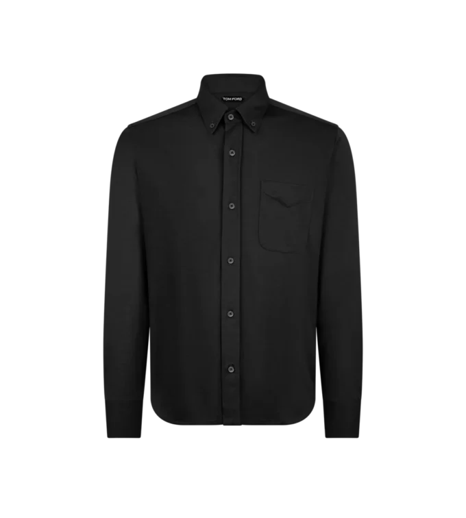 Camisa de seda y algodón con botones