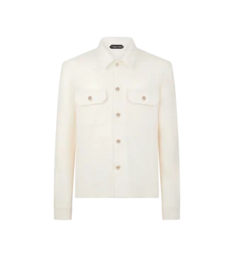 Camisa exterior con bolsillo en el pecho de cachemira