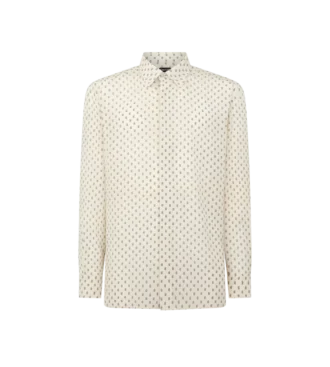 Camisa fluida con estampado de cachemira en crepé de China