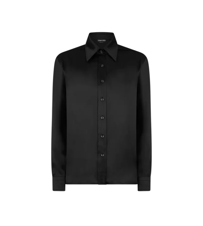 Camisa fluida de seda charmeuse Camisa fluida de seda charmeuse