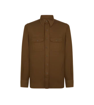 Camisa militar de algodón y lino