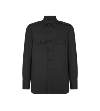 Camisa militar de algodón y seda