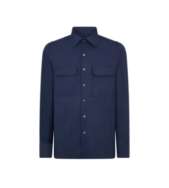 Camisa militar de sarga de algodón