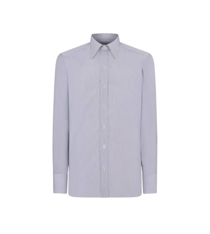 Camisa slim fit a rayas finas Camisa slim fit a rayas finas