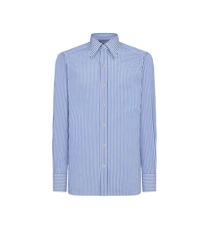 Camisa slim fit con rayas finas Camisa slim fit con rayas finas