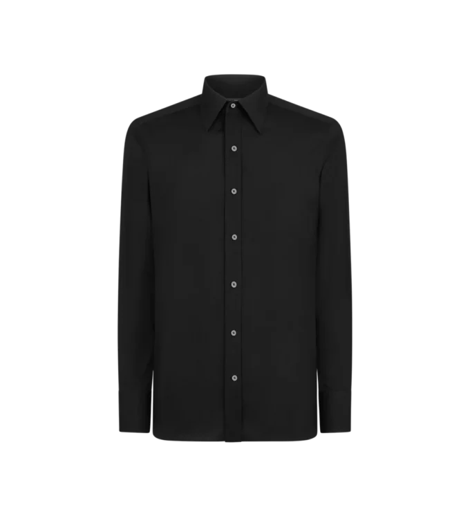 Camisa slim fit de crepé satinado Camisa slim fit de crepé satinado