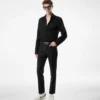 Camisa slim fit de crepé satinado Camisa slim fit de crepé satinado