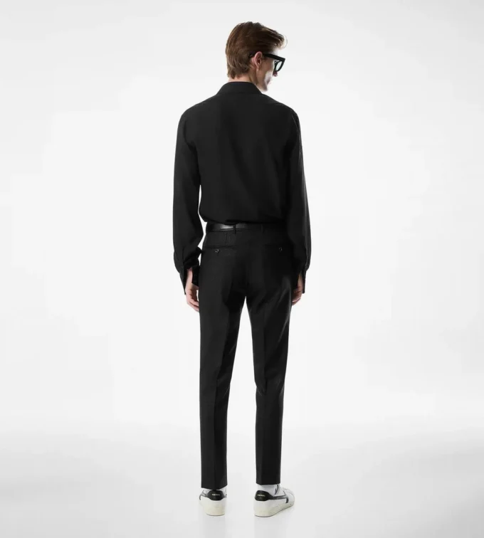 Camisa slim fit de crepé satinado Camisa slim fit de crepé satinado