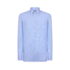 Camisa slim fit de cuadros de sarga