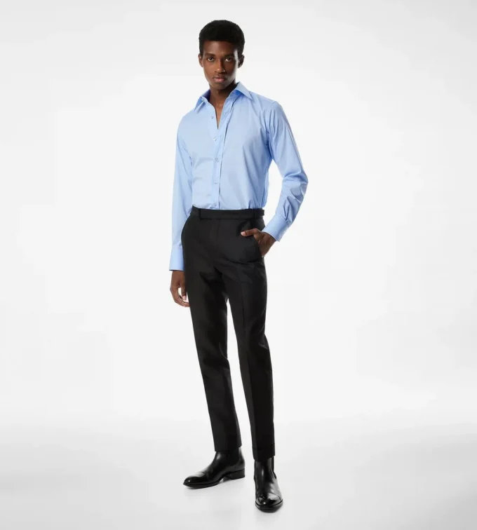 Camisa slim fit de popelín