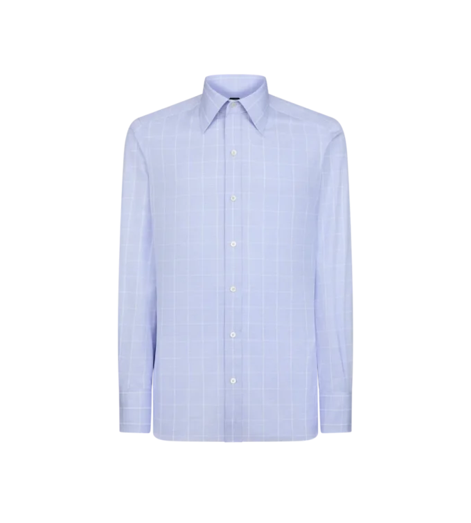Camisa slim fit de príncipe de Gales fina