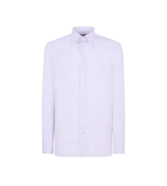 Camisa slim fit de sarga de micro cuadros vichy