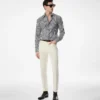 Camisa slim fit de seda y algodón a rayas Camisa slim fit de seda y algodón a rayas