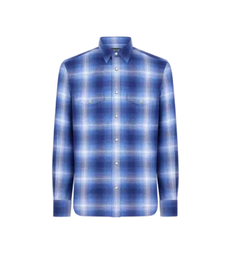 Camisa western con estampado de cuadros degradado