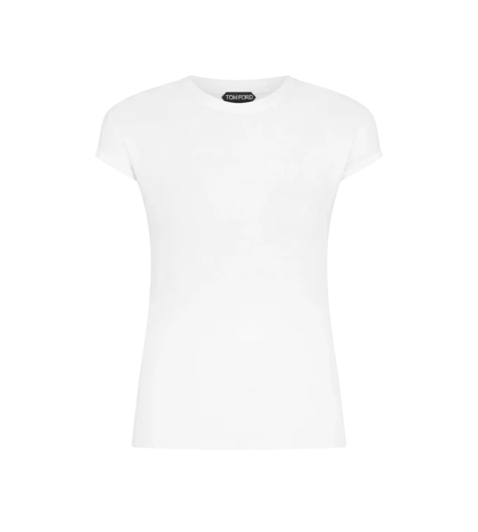 Camiseta ajustada de jersey de algodón Camiseta ajustada de jersey de algodón