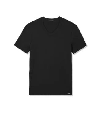 Camiseta de algodón con cuello en V Camiseta de algodón con cuello en V