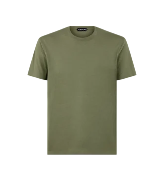 Camiseta de algodón y lyocell con cuello redondo