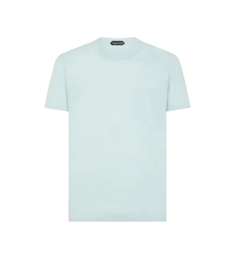 Camiseta de algodón y seda con cuello redondo