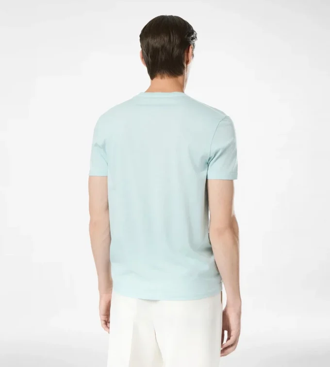 Camiseta de algodón y seda con cuello redondo Camiseta de algodón y seda con cuello redondo