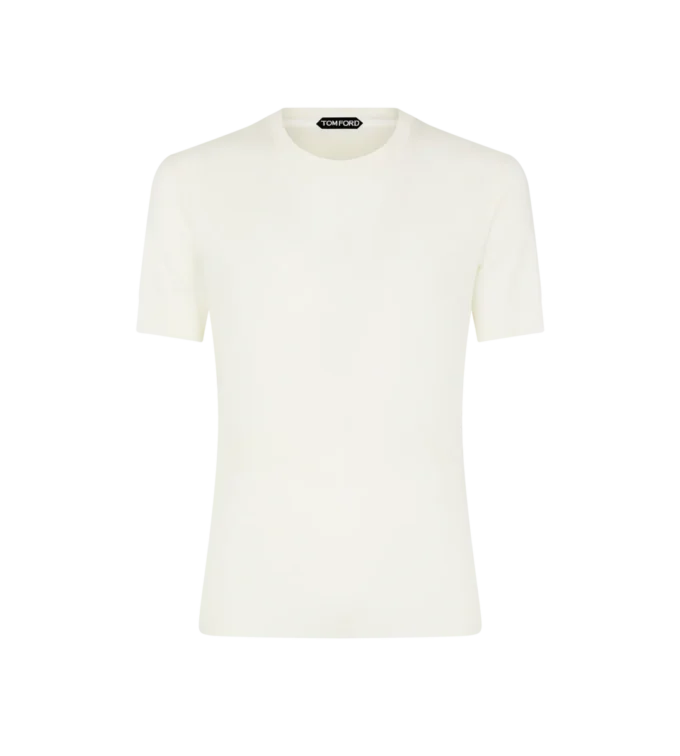 Camiseta de cuello redondo con ribete Camiseta de cuello redondo con ribete