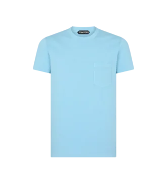 Camiseta de cuello redondo de algodón teñida en frío