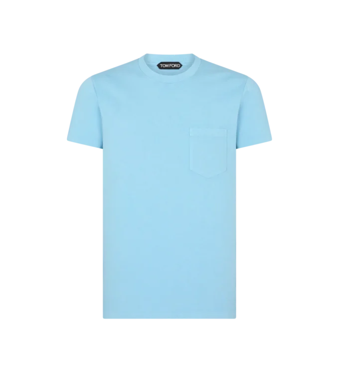 Camiseta de cuello redondo de algodón teñida en frío Camiseta de cuello redondo de algodón teñida en frío