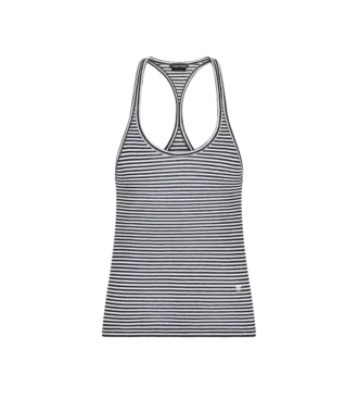 Camiseta de tirantes a rayas con logotipo TF bordado en tono sobre tono