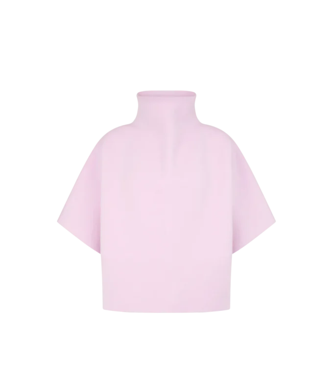 Camiseta escultural con cuello alto de mezcla de cachemira ultrafina