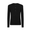 Camiseta Henley de algodón elástico acanalado Camiseta Henley de algodón elástico acanalado