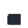 Cartera alargada con clip para billetes de piel granulada flexible